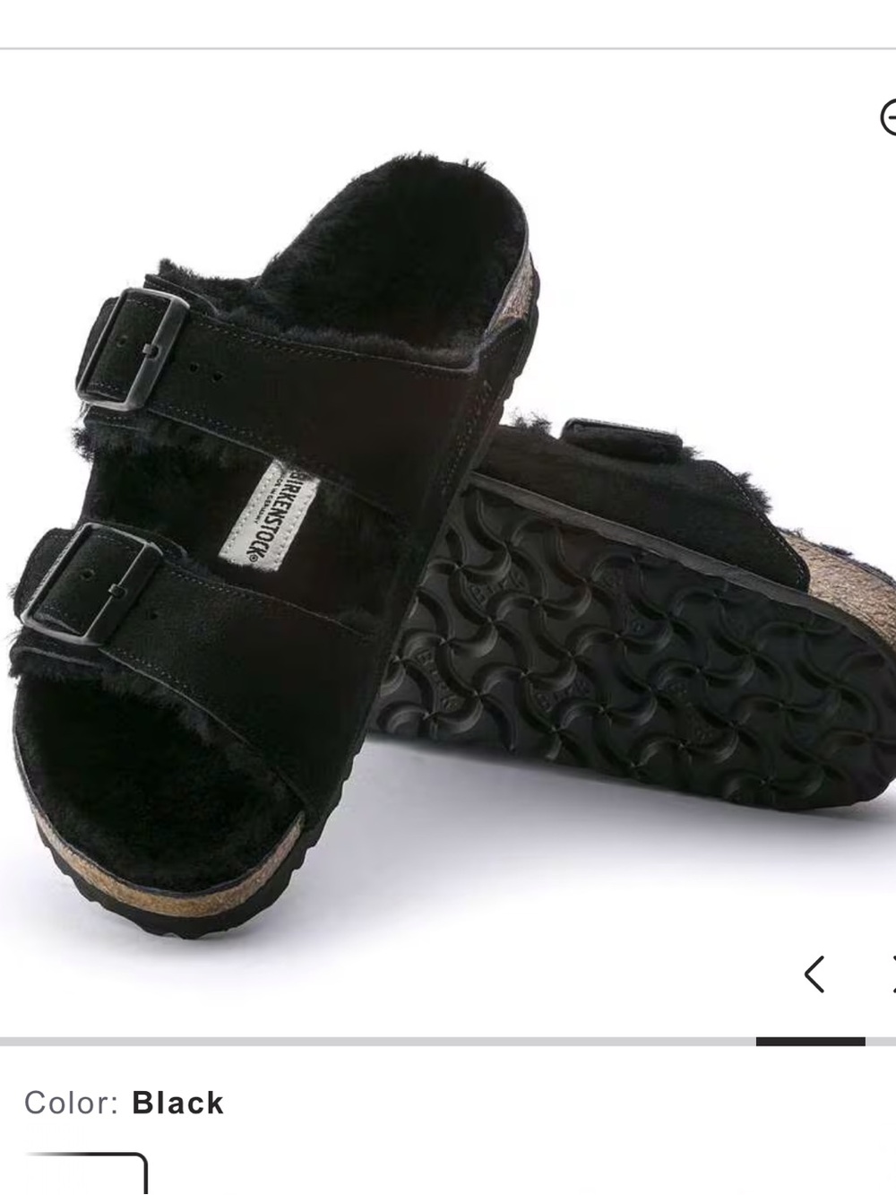 Arizona Shearling Men Slide Sandals - Black